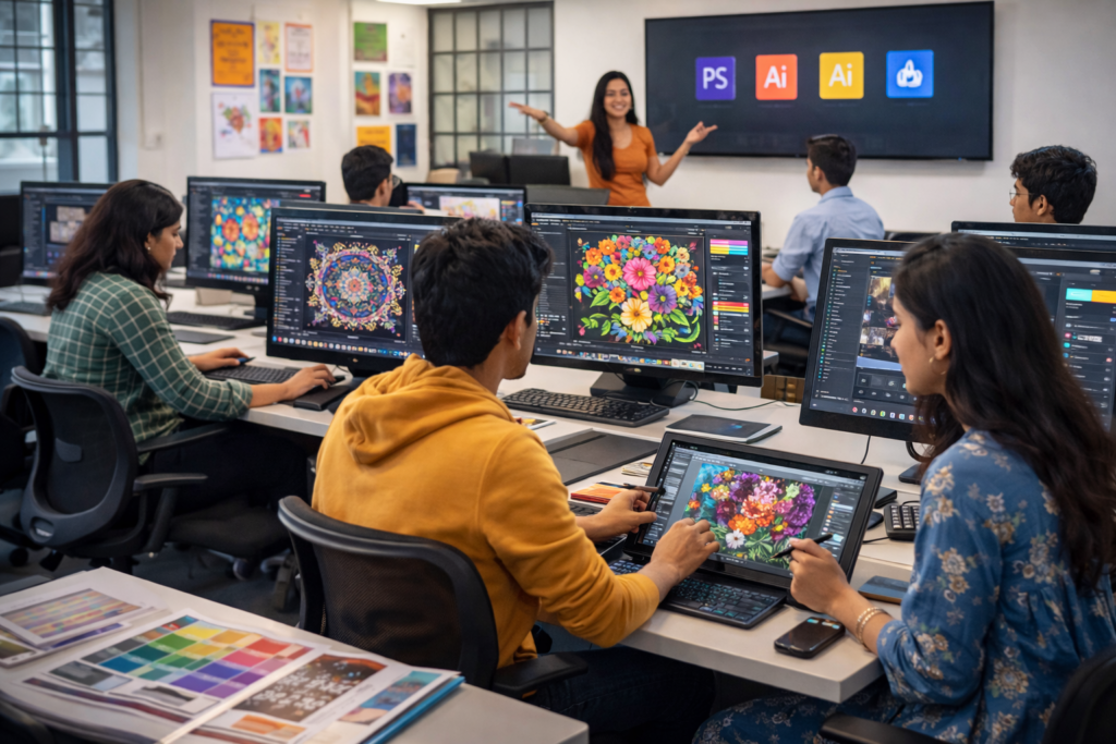 Graphic designing course classroom training in Chandigarh