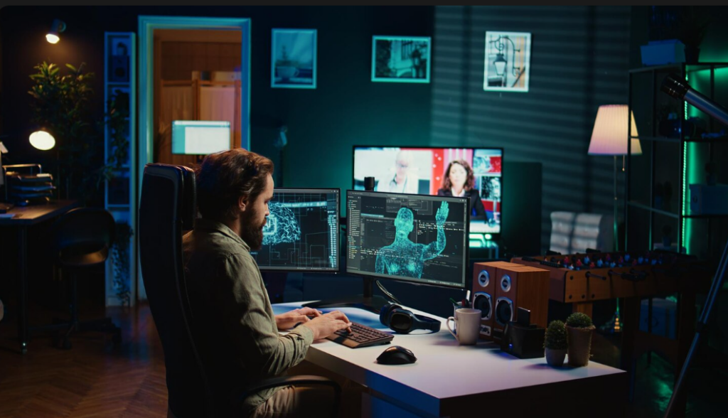 VFX course in Chandigarh with students working on visual effects, green screen, and motion graphics software