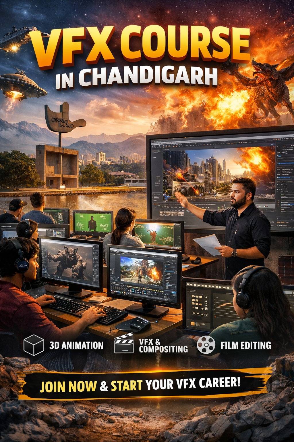 Visual effects training using After Effects and software tools