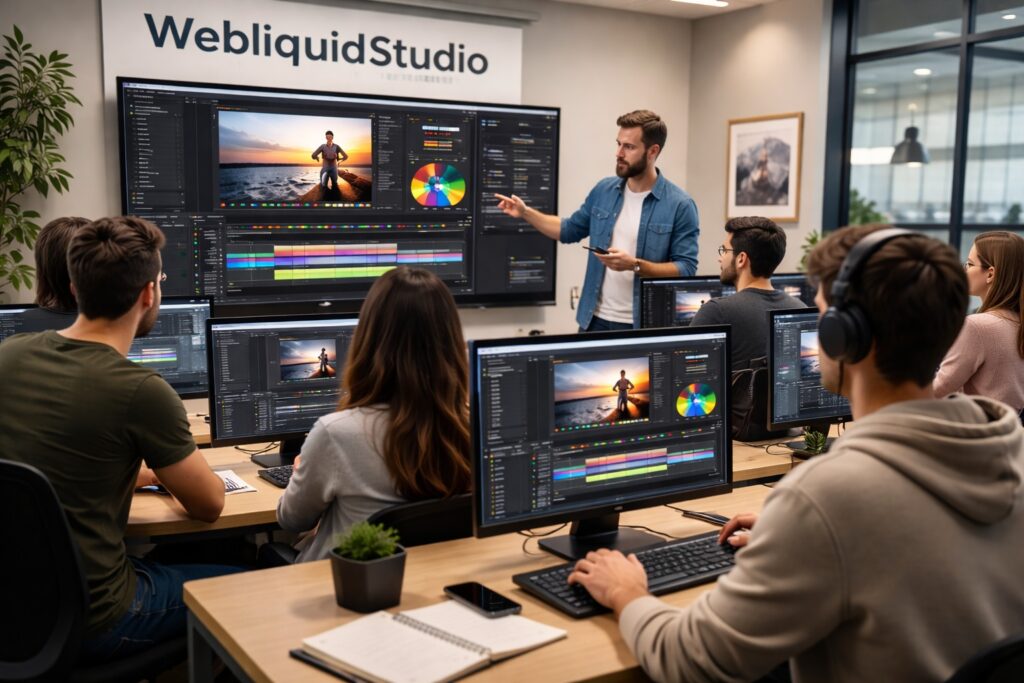 Professional video editing training at Webliquidstudio Institute